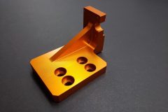 BCS Machining Aluminum Gold Anodized Laser Mounting Bracket